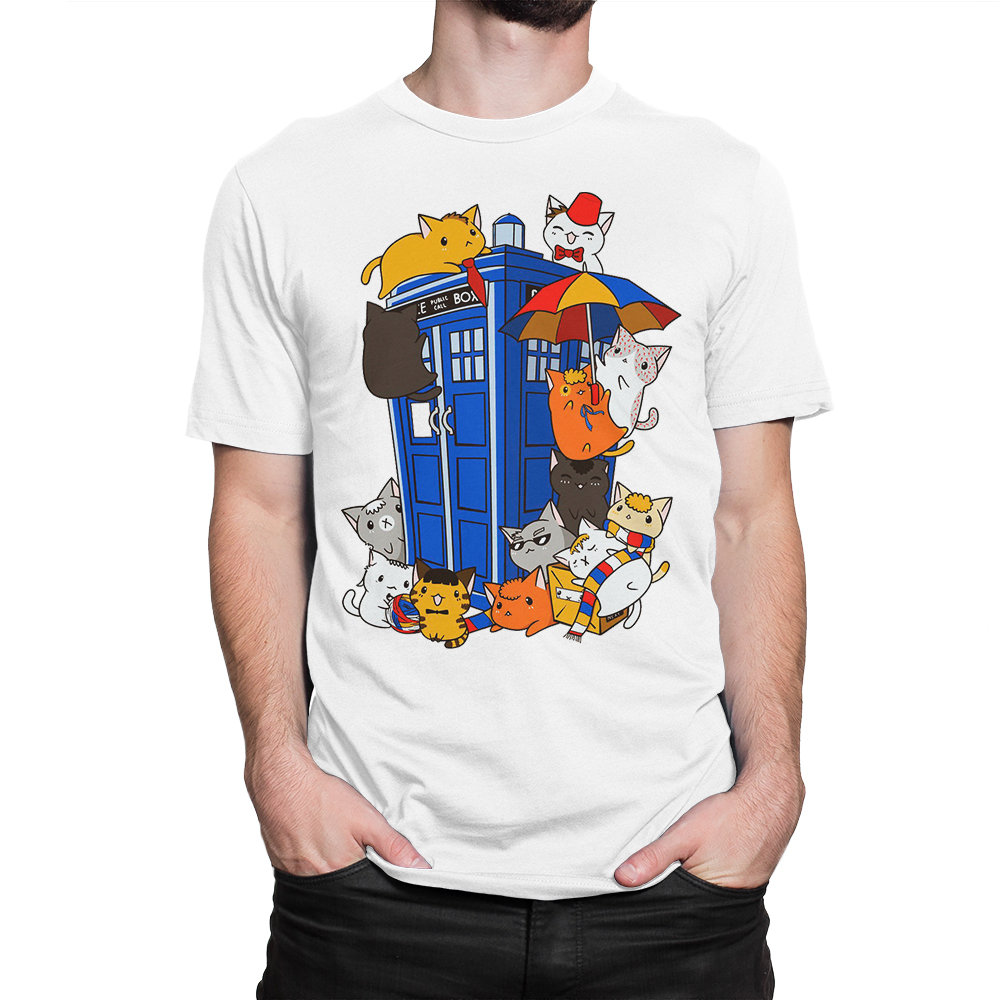 Doctor Who Cats With Tardis T-Shirt Doctor Who Cats With Tardis T-Shirt
