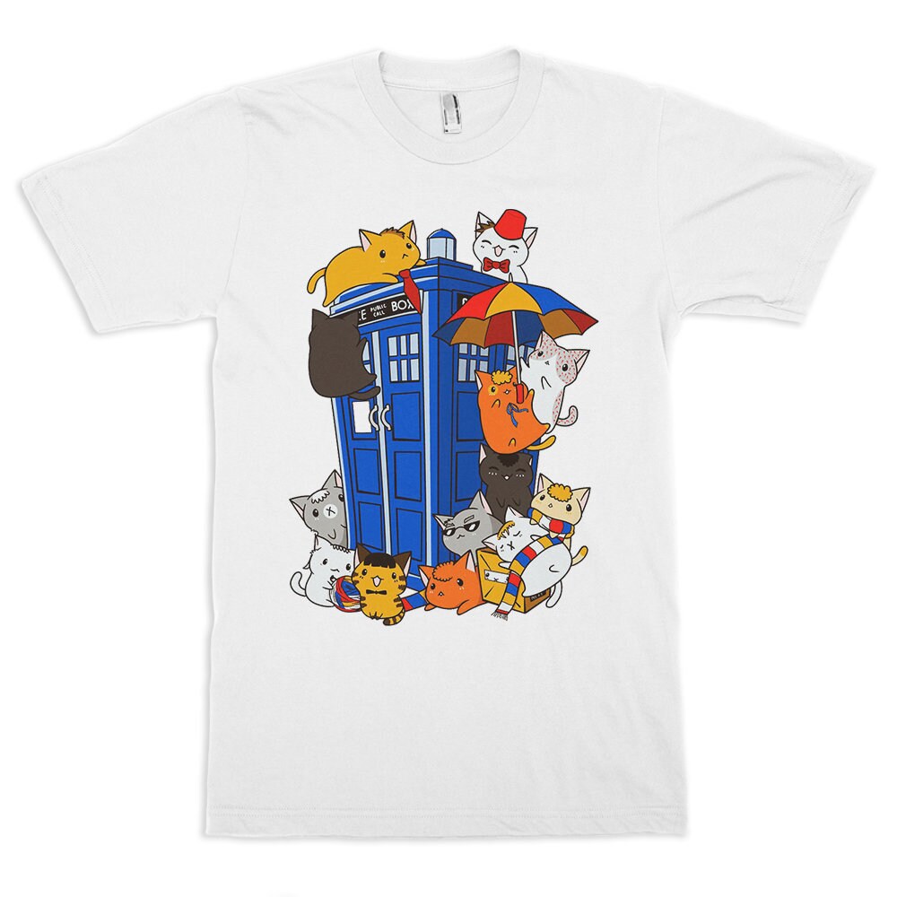 Doctor Who Cats With Tardis T-Shirt Doctor Who Cats With Tardis T-Shirt
