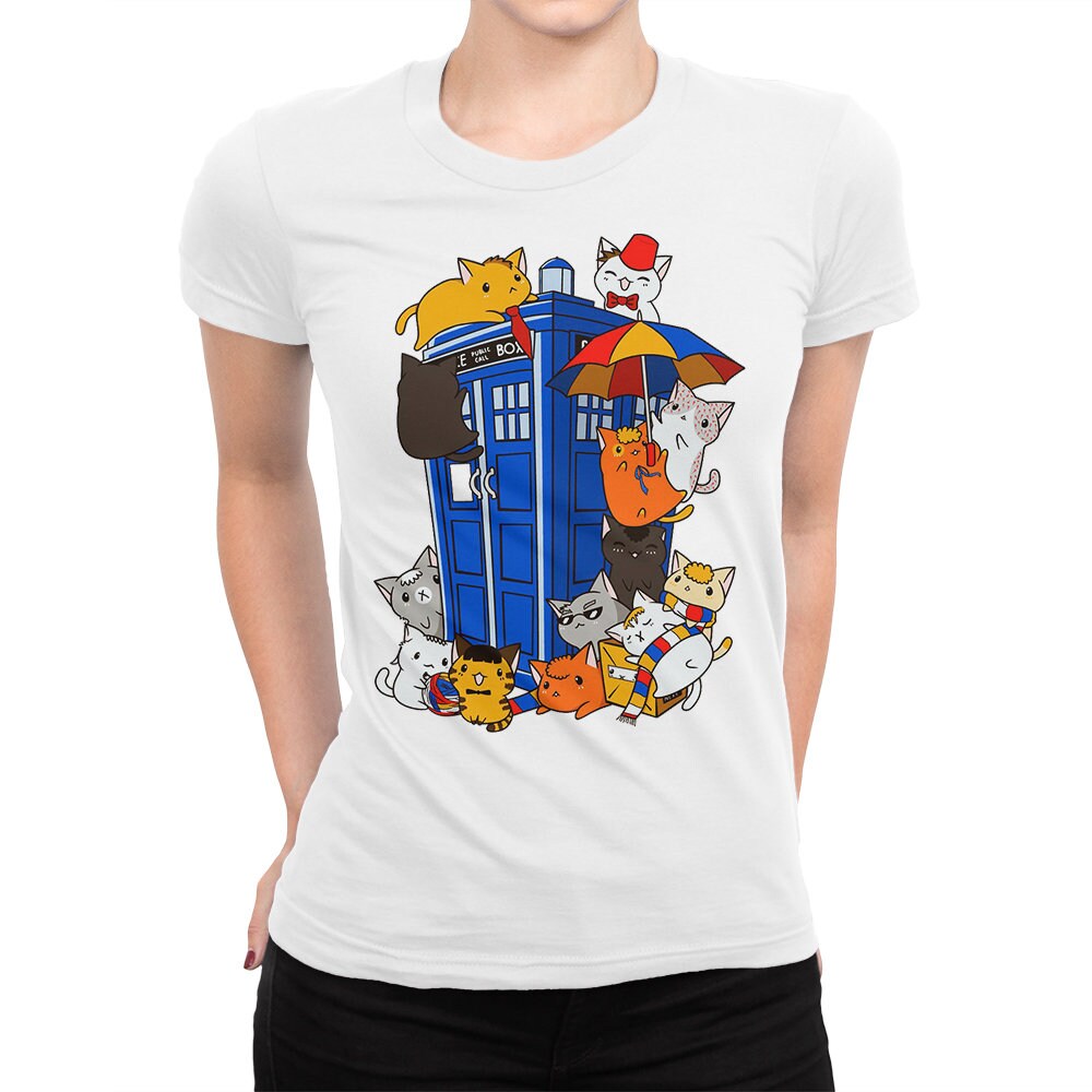 Doctor Who Cats With Tardis T-Shirt Doctor Who Cats With Tardis T-Shirt