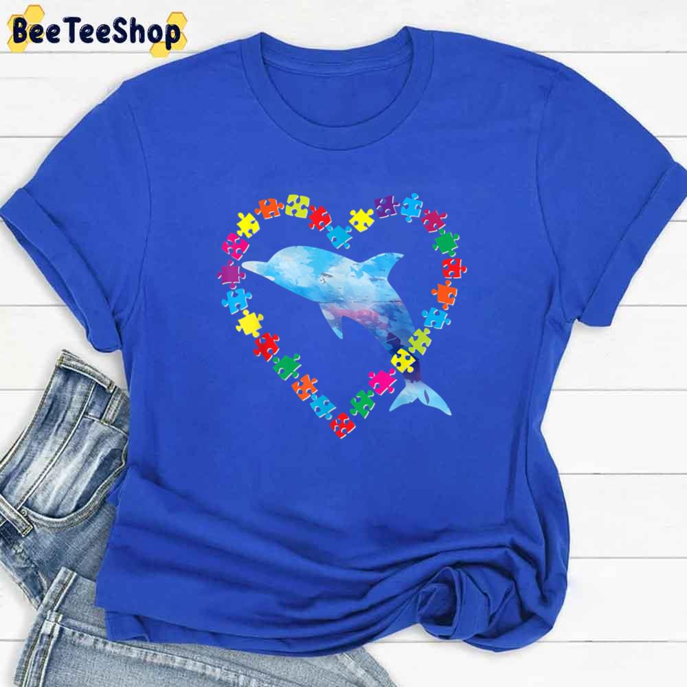 Dolphin Mom Puzzle Love Strong Be Kind Autism Awareness Unisex T-Shirt Dolphin Mom Puzzle Love Strong Be Kind Autism Awareness Unisex T-Shirt