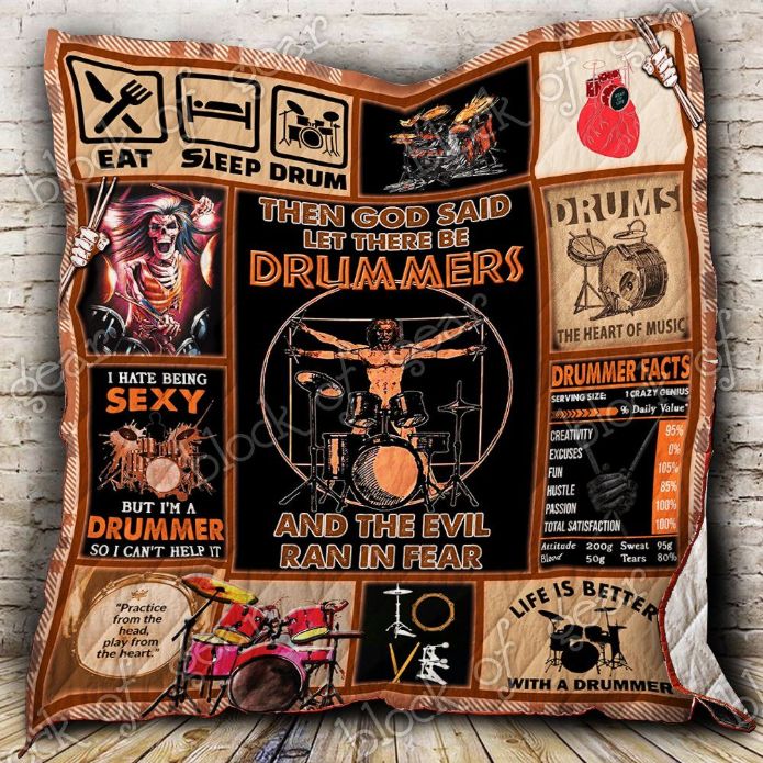 Drummer Then God Said Let There Be Drummers Quilt Blanket Drummer Then God Said Let There Be Drummers Quilt Blanket