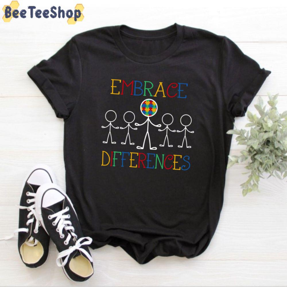 Embrace Differences Autism Awareness Unisex T-Shirt Embrace Differences Autism Awareness Unisex T-Shirt