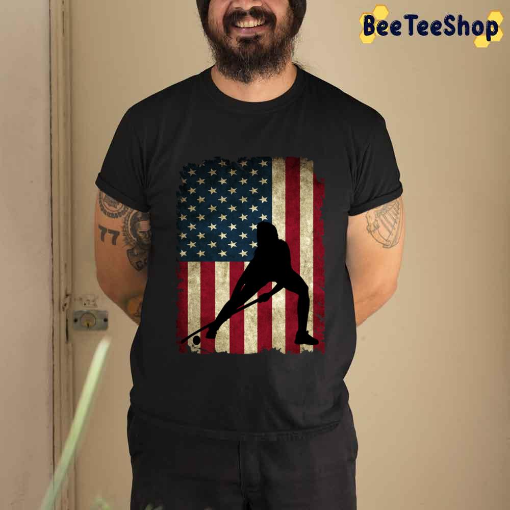 Field Hockey For Girls American Flag Unisex T-Shirt Field Hockey For Girls American Flag Unisex T-Shirt
