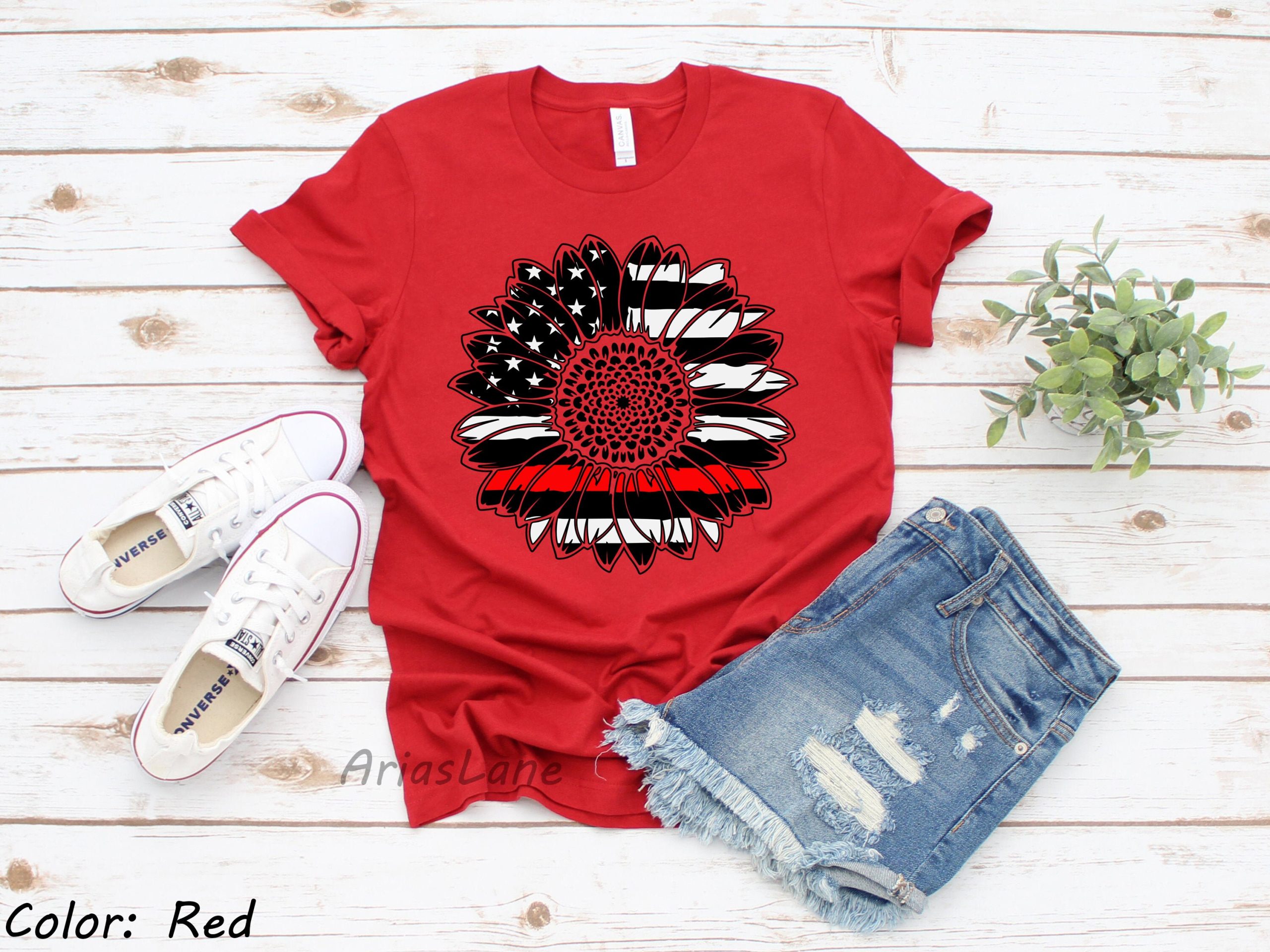 Firefighter Sunflower Unisex T-Shirt Firefighter Sunflower Unisex T-Shirt