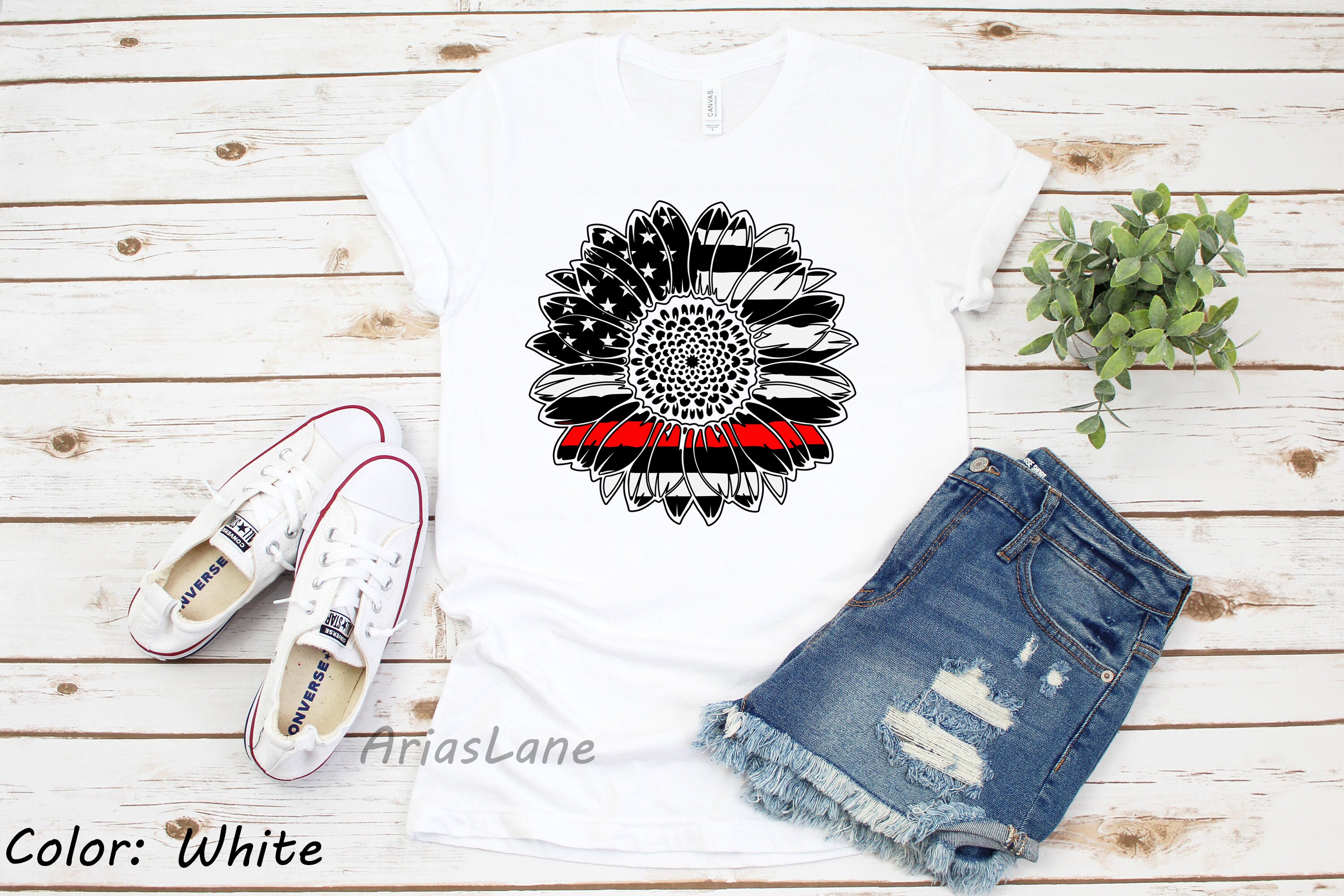 Firefighter Sunflower Unisex T-Shirt