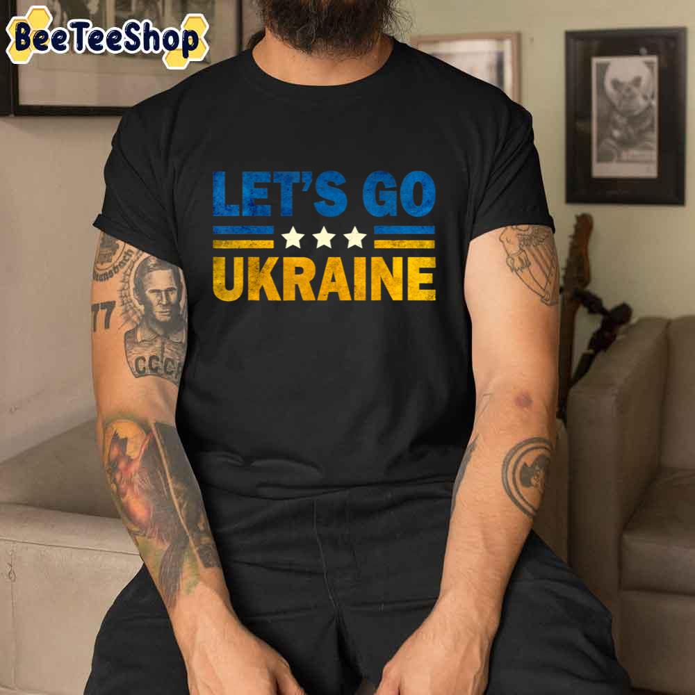 Flag With Ukraine Vintage Let's Go Stand Ukraine Unisex T-Shirt Flag With Ukraine Vintage Let's Go Stand Ukraine Unisex T-Shirt