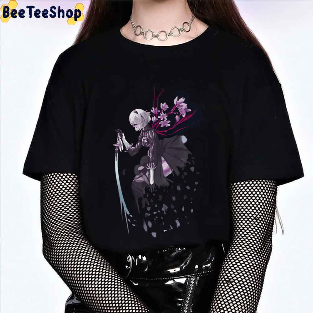 Flower With 2b Nier Automata Unisex T-Shirt Flower With 2b Nier Automata Unisex T-Shirt