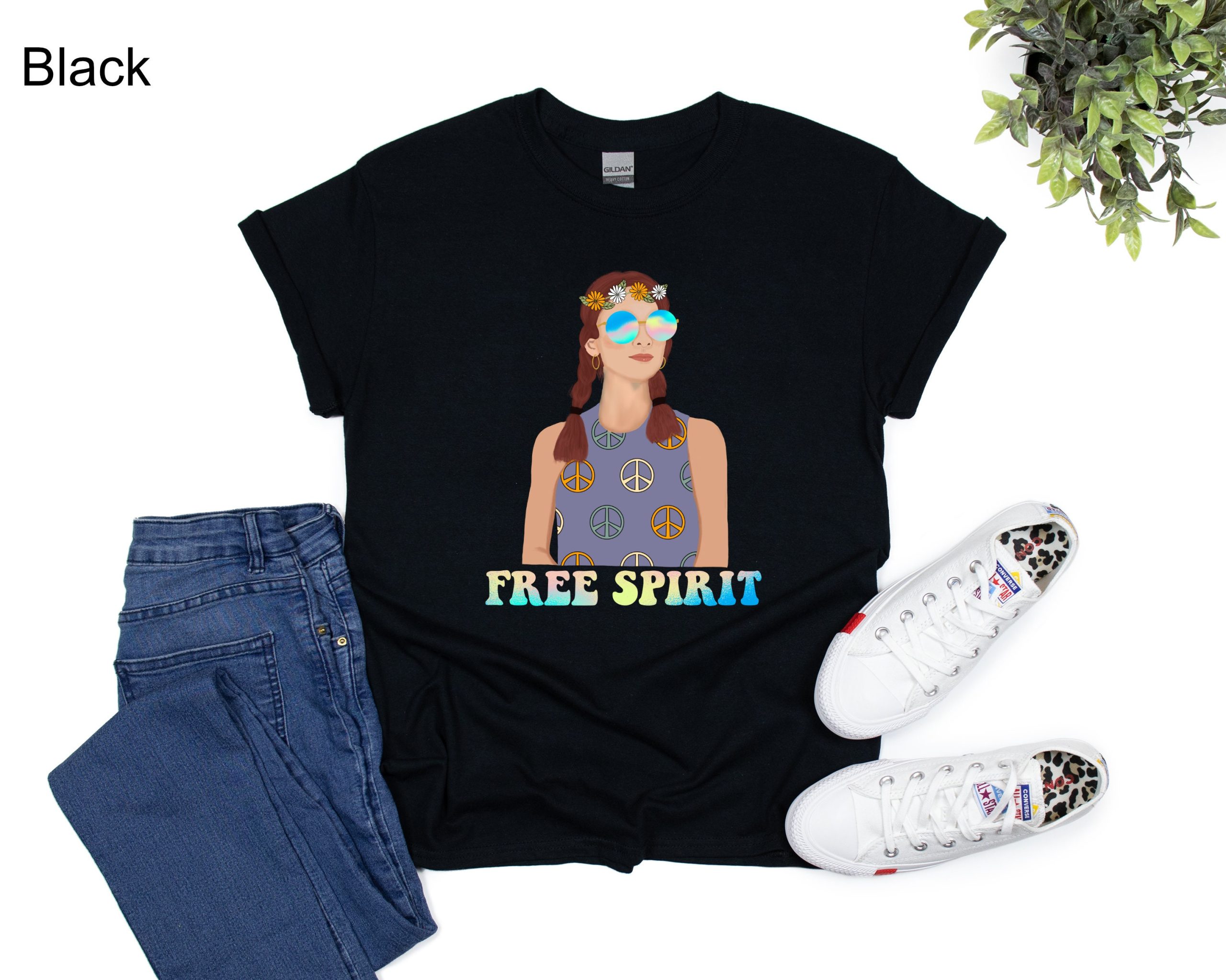 Free Spirit Hippie Girl Unisex T-Shirt Free Spirit Hippie Girl Unisex T-Shirt
