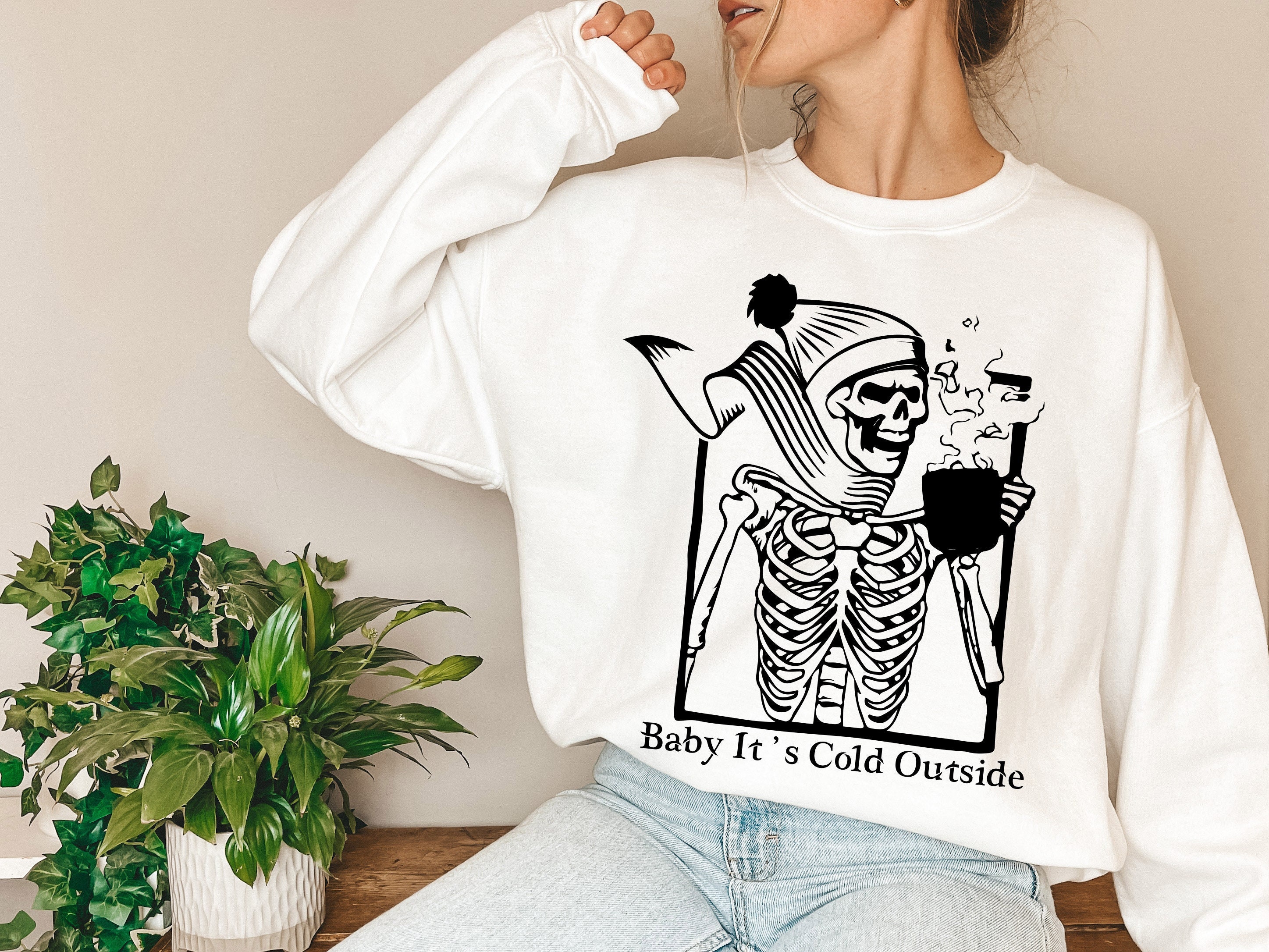 Funny Baby Its Cold Outside Skeleton Unisex T-Shirt