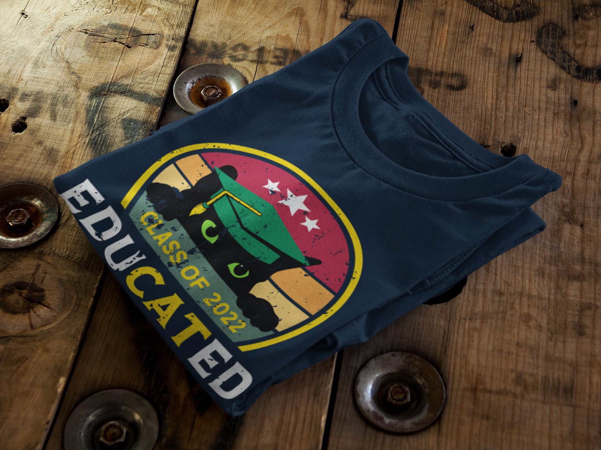 Funny Black Cat Class Of 2022 Educated Graduation Day Unisex T-Shirt Funny Black Cat Class Of 2022 Educated Graduation Day Unisex T-Shirt