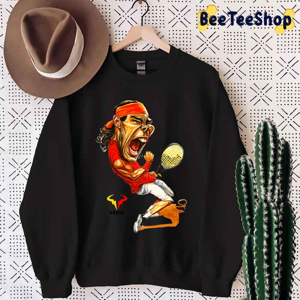Funny Cartoon Style Rafael Nadal Tennis Player Unisex T-Shirt Funny Cartoon Style Rafael Nadal Tennis Player Unisex T-Shirt