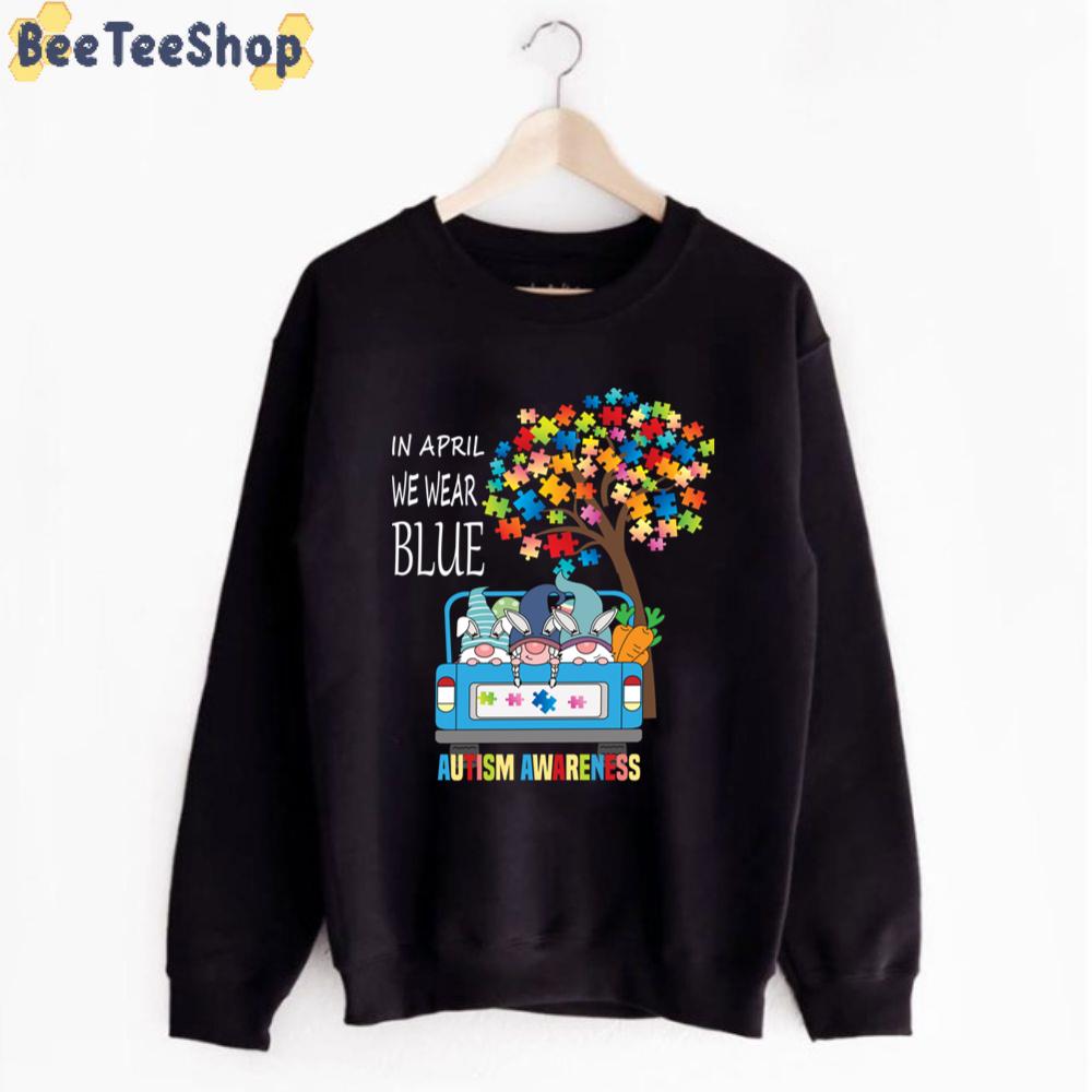 Funny Rabbit With Autism Tree In April We Wear Blue Autism Awareness Unisex T-Shirt Funny Rabbit With Autism Tree In April We Wear Blue Autism Awareness Unisex T-Shirt