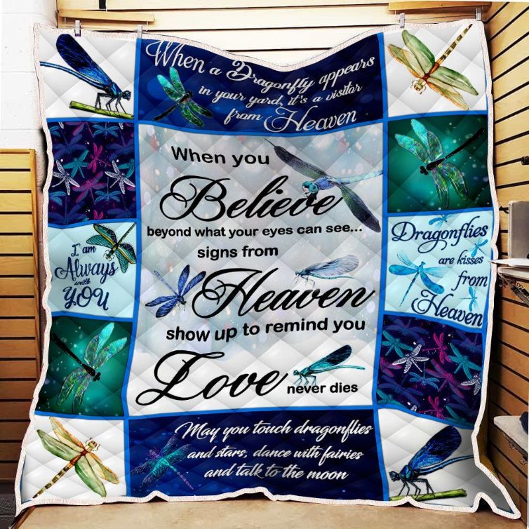 Galaxy Dragonfly Are Kisses From Heaven Quilt Blanket Galaxy Dragonfly Are Kisses From Heaven Quilt Blanket