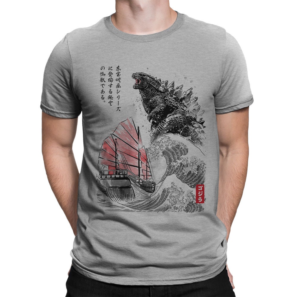 Godzilla And The Great Wave Off Kanagawa T-Shirt Godzilla And The Great Wave Off Kanagawa T-Shirt