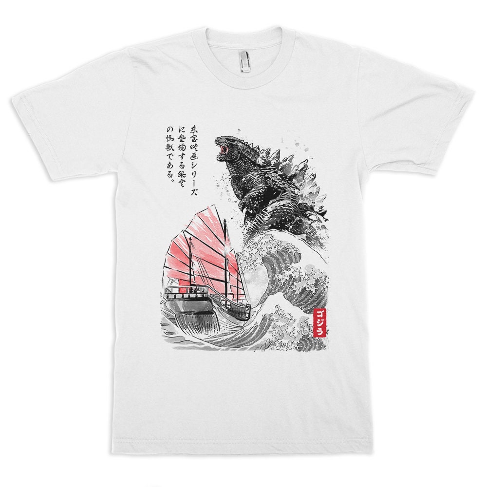 Godzilla And The Great Wave Off Kanagawa T-Shirt Godzilla And The Great Wave Off Kanagawa T-Shirt