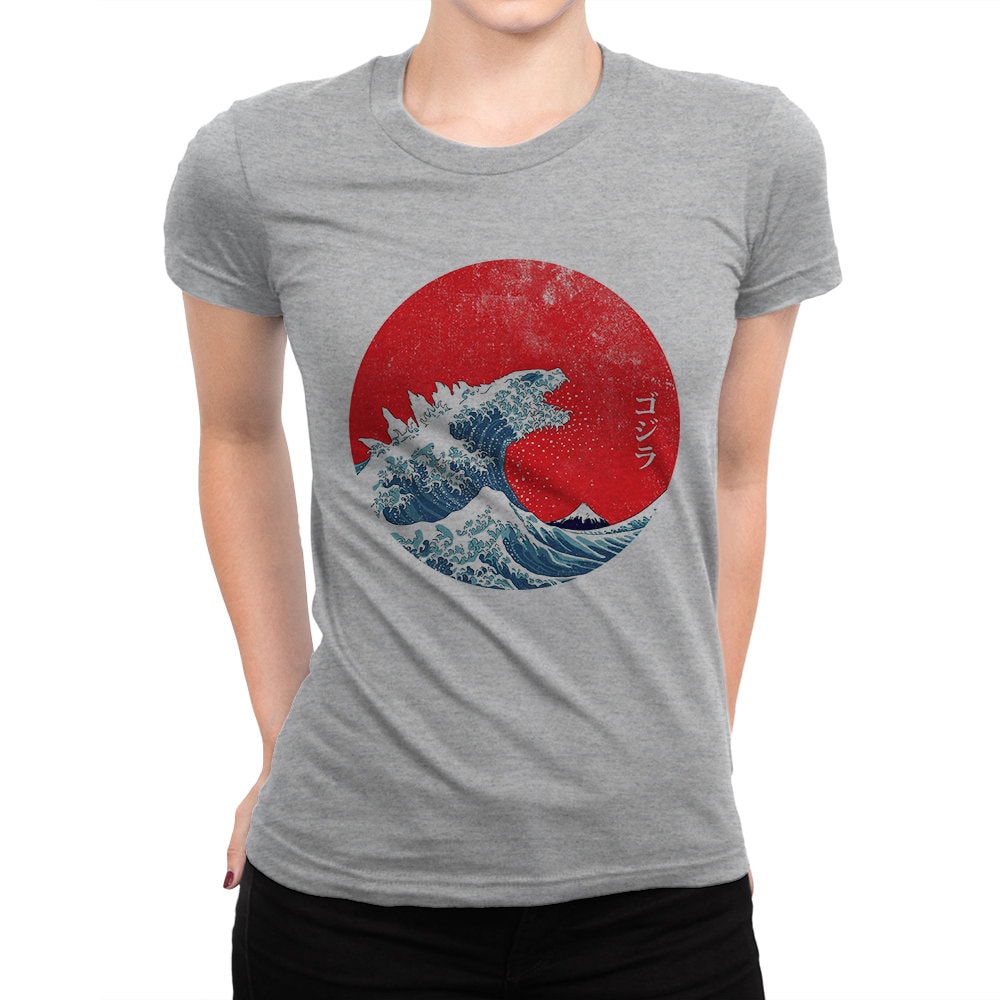 Godzilla And The Great Wave Off Kanagawa Vintage T-Shirt Godzilla And The Great Wave Off Kanagawa Vintage T-Shirt