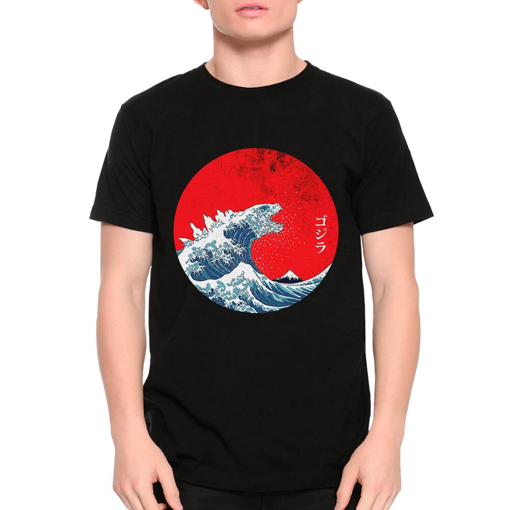 Godzilla And The Great Wave Off Kanagawa Vintage T-Shirt Godzilla And The Great Wave Off Kanagawa Vintage T-Shirt