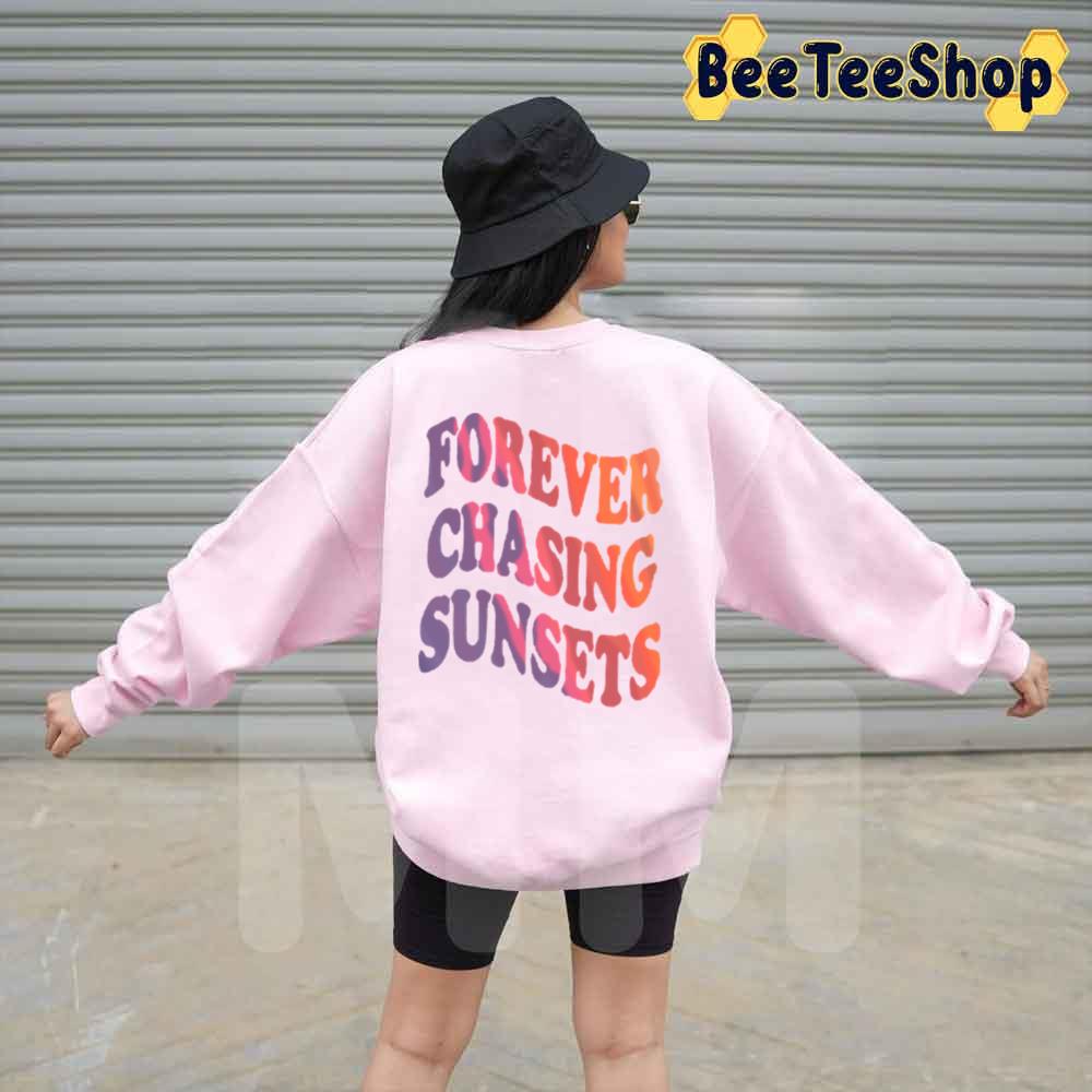 Gradient Style Forever Chasing Sunsets Unisex Hoodie Gradient Style Forever Chasing Sunsets Unisex Hoodie