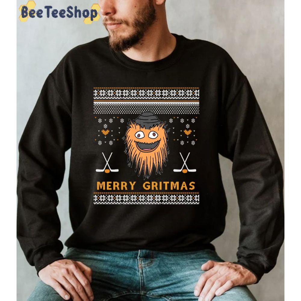 Gritty Merry Gritmas Philadelphia Hockey Mascot Christmas Unisex Sweatshirt Gritty Merry Gritmas Philadelphia Hockey Mascot Christmas Unisex Sweatshirt