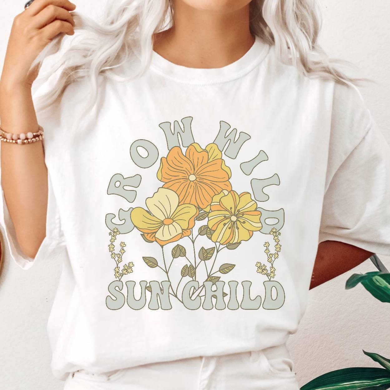 Grow Wild Sun Child Flower Hippie Unsiex T-Shirt Grow Wild Sun Child Flower Hippie Unsiex T-Shirt