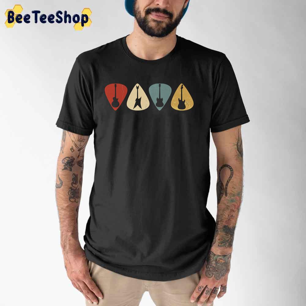 Guitar Pick Retro Electric Silhouette Unisex T-Shirt Guitar Pick Retro Electric Silhouette Unisex T-Shirt