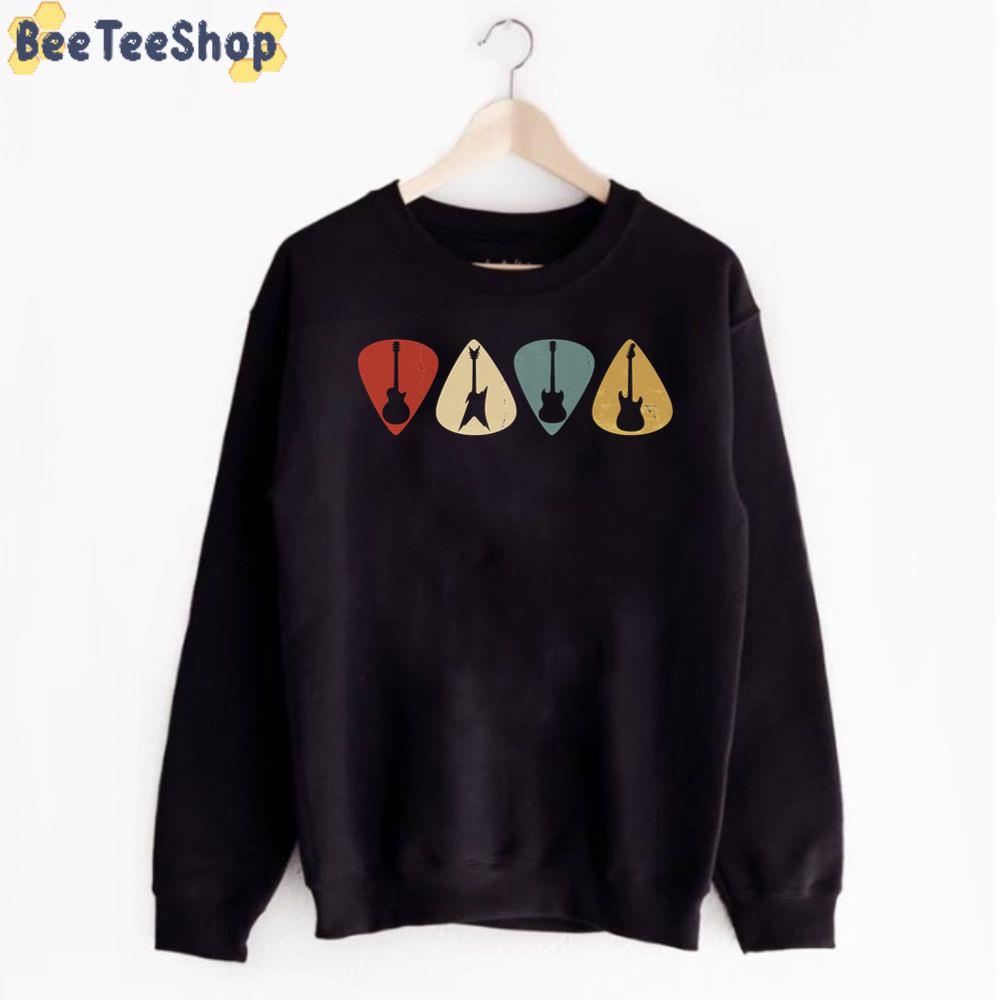 Guitar Pick Retro Electric Silhouette Unisex T-Shirt Guitar Pick Retro Electric Silhouette Unisex T-Shirt