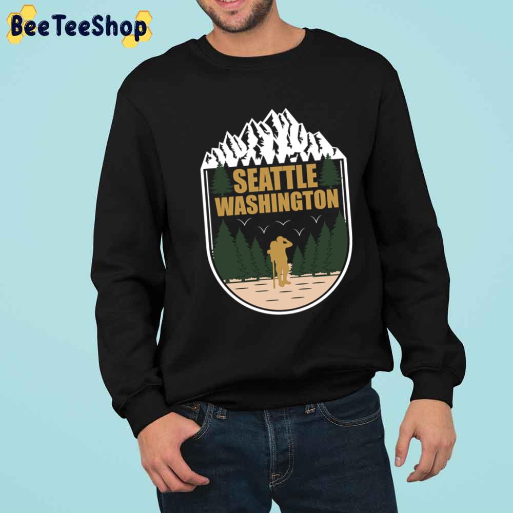 Hiking Outdoors Hike Camping Outdoors Seattle Washington Retro Unisex T-Shirt Hiking Outdoors Hike Camping Outdoors Seattle Washington Retro Unisex T-Shirt