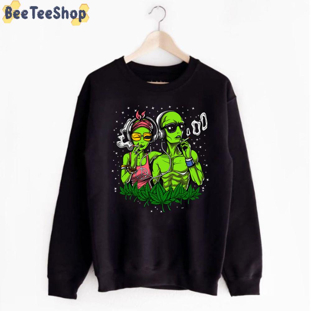Hippie Aliens Smoking Weed Unisex T-Shirt Hippie Aliens Smoking Weed Unisex T-Shirt