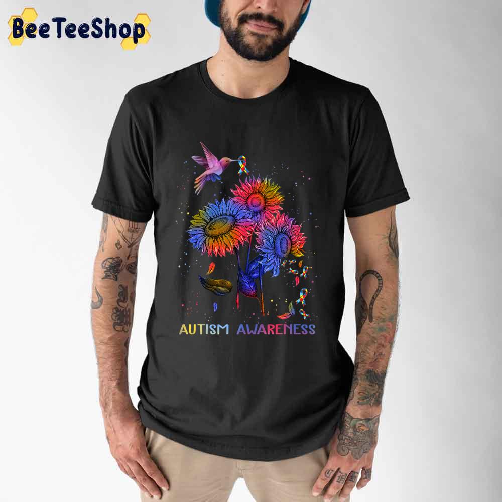 Hummingbird Sunflower Autism Awareness Unisex T-Shirt Hummingbird Sunflower Autism Awareness Unisex T-Shirt