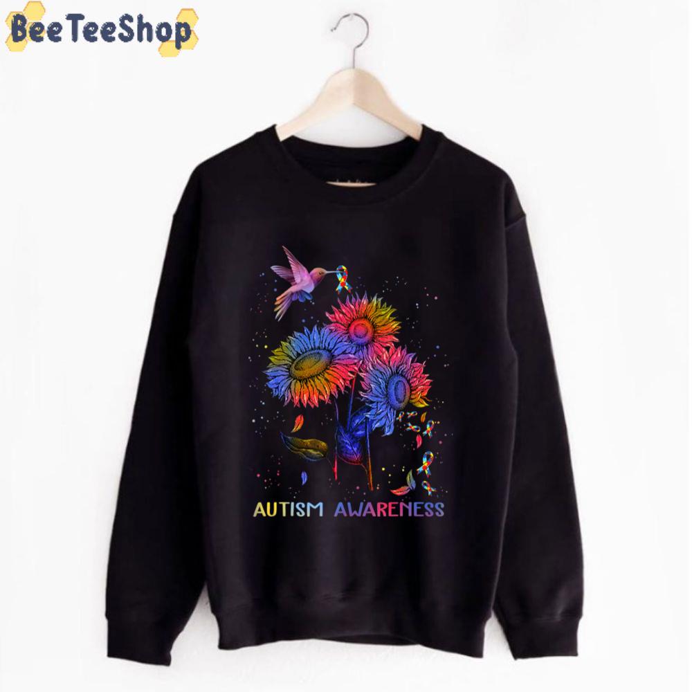 Hummingbird Sunflower Autism Awareness Unisex T-Shirt Hummingbird Sunflower Autism Awareness Unisex T-Shirt