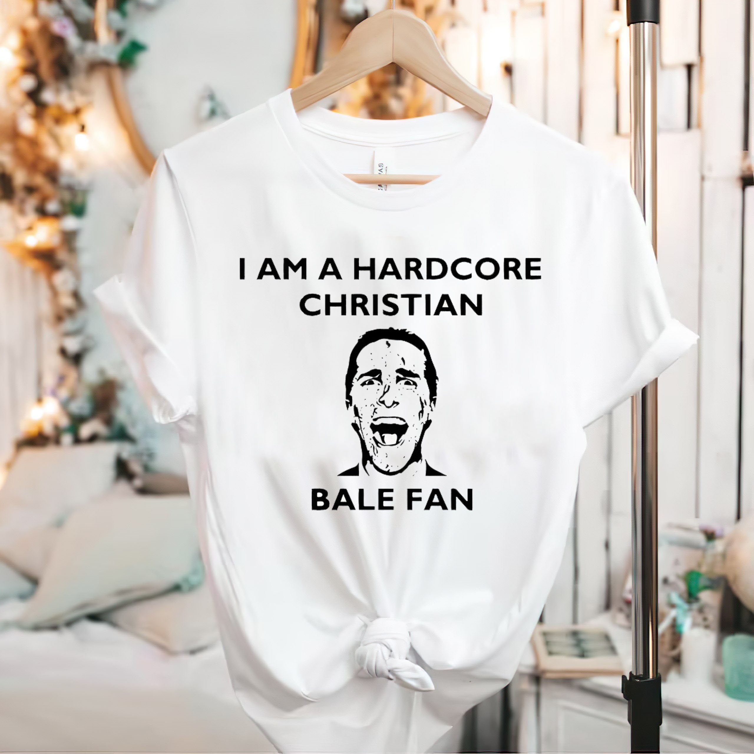 I Am A Hardcore Christian Bale Fan Bateman Meme Vintage Movie Unisex T-Shirt I Am A Hardcore Christian Bale Fan Bateman Meme Vintage Movie Unisex T-Shirt