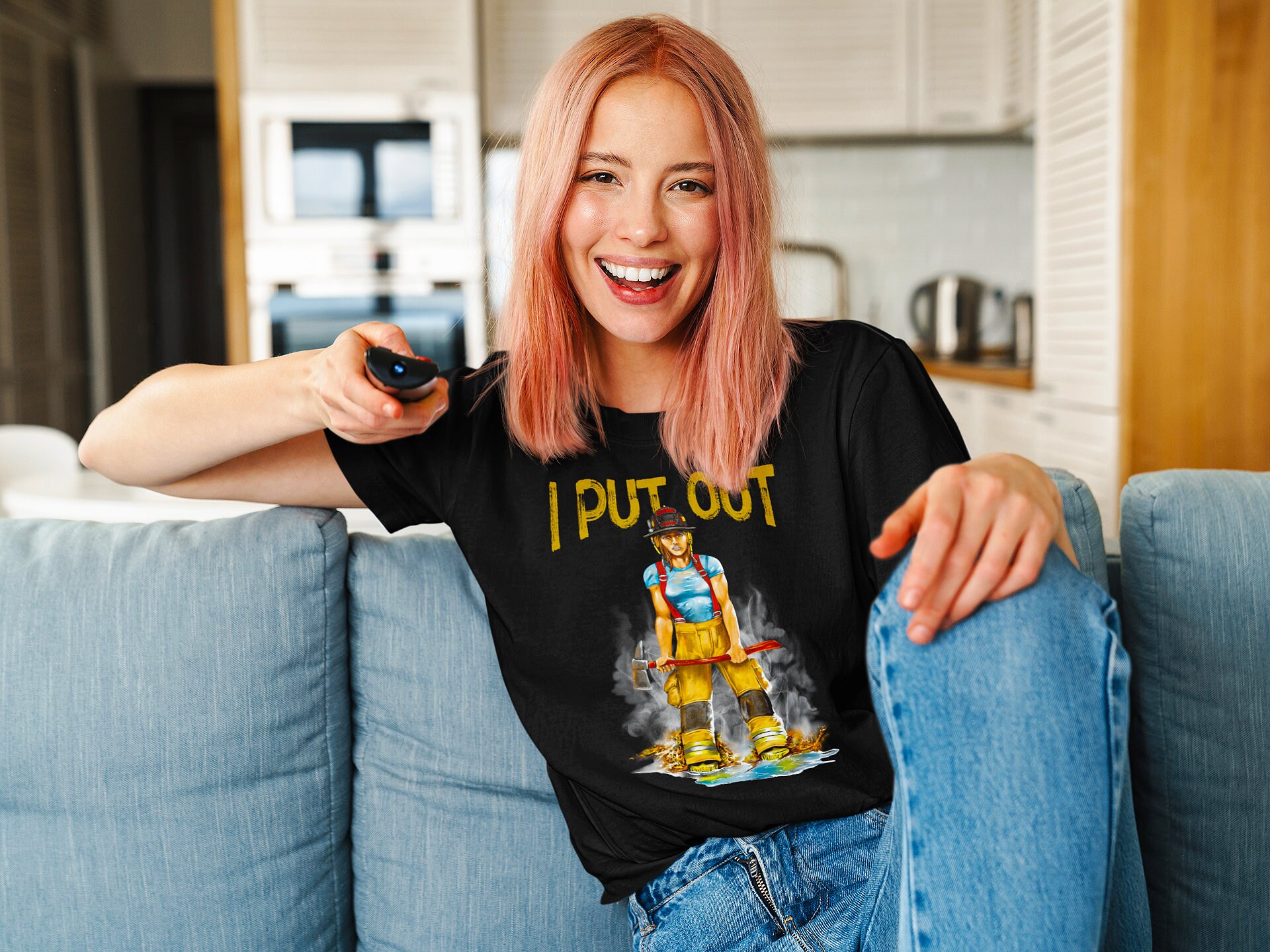 I Put Out Funny Womens Firefighter Unisex T-Shirt I Put Out Funny Womens Firefighter Unisex T-Shirt