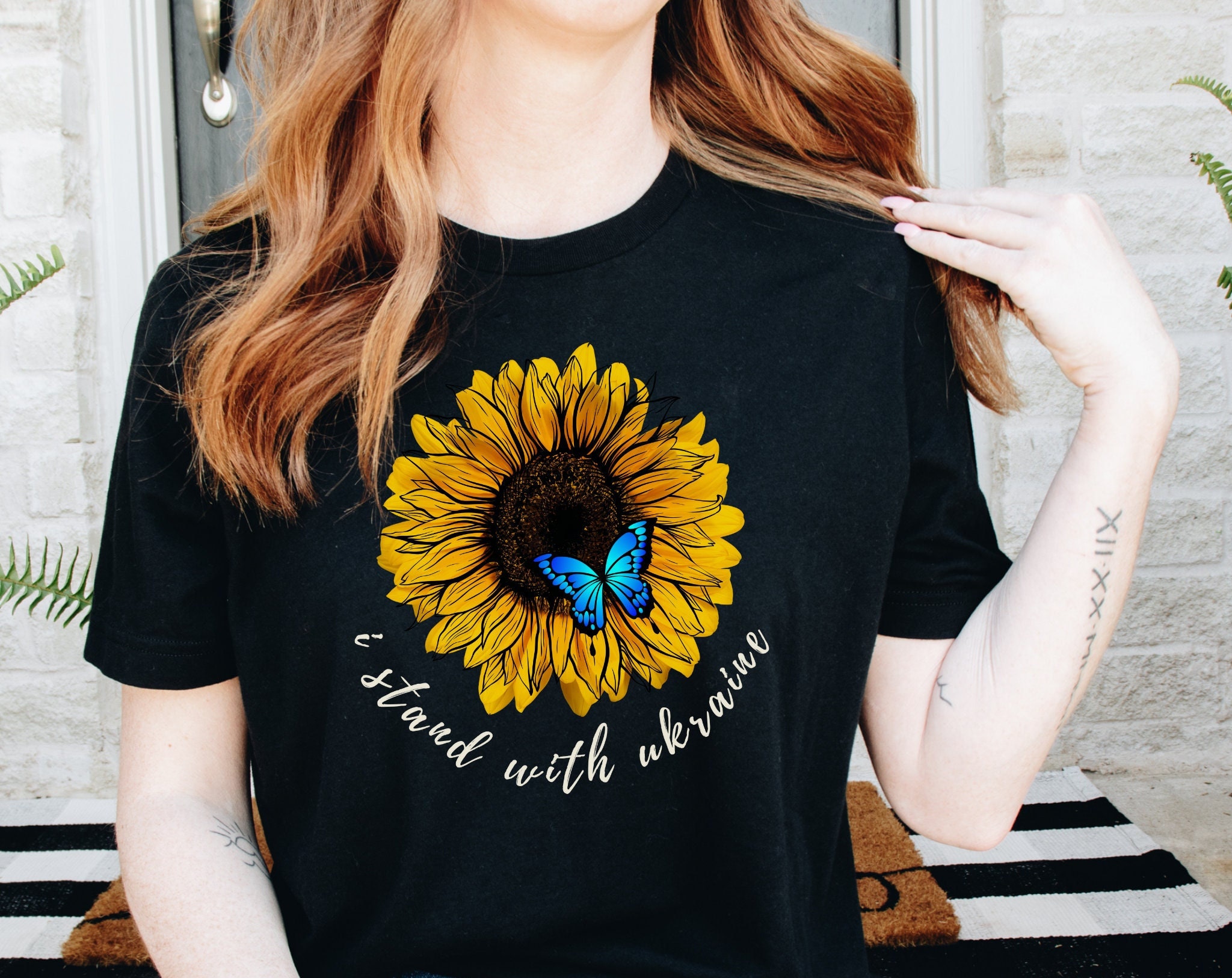 I Stand With Ukraine Sunflower Hippie Unisex T-Shirt I Stand With Ukraine Sunflower Hippie Unisex T-Shirt