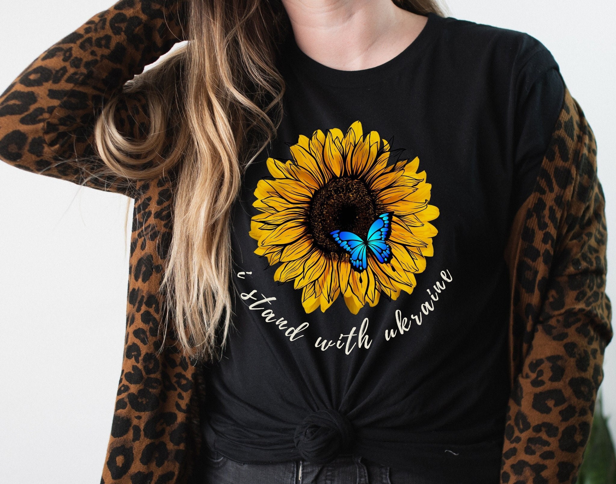 I Stand With Ukraine Sunflower Hippie Unisex T-Shirt I Stand With Ukraine Sunflower Hippie Unisex T-Shirt