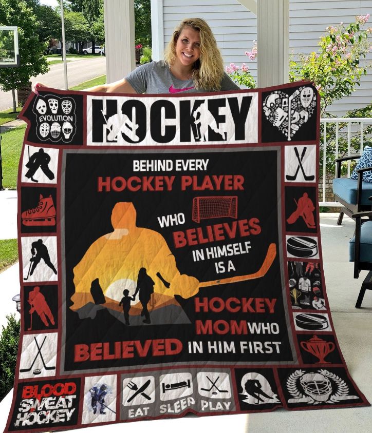 Ice Hockey Mom Behind Every Hockey Player Quilt Blanket Ice Hockey Mom Behind Every Hockey Player Quilt Blanket