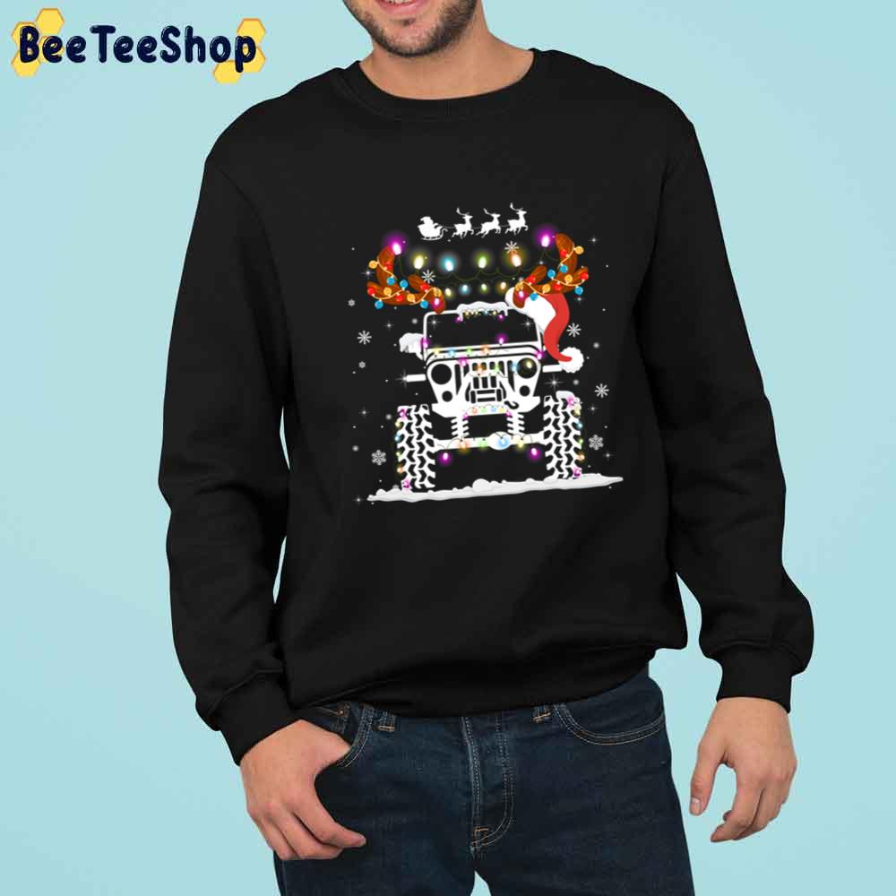 Jeeps Christmas Light Xmas Tree Reindeer Unisex T-Shirt Jeeps Christmas Light Xmas Tree Reindeer Unisex T-Shirt