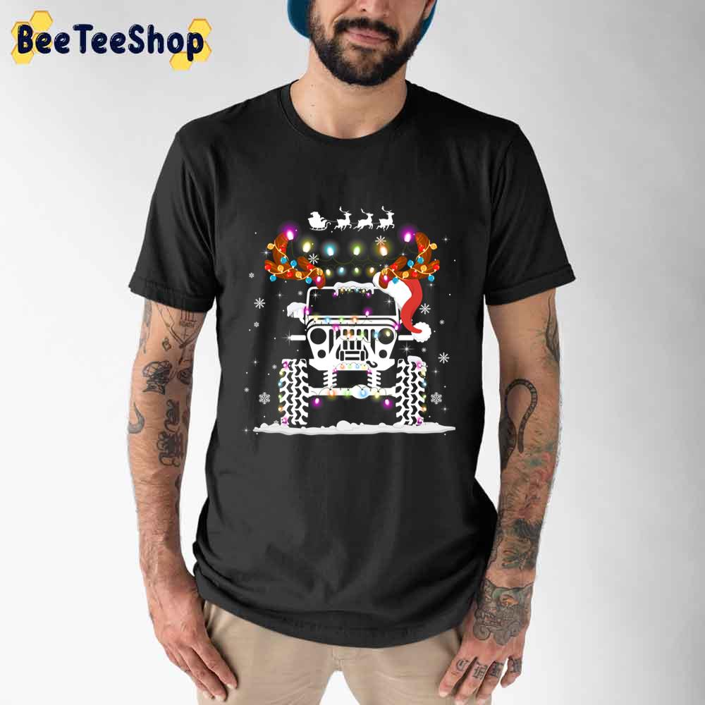 Jeeps Christmas Light Xmas Tree Reindeer Unisex T-Shirt Jeeps Christmas Light Xmas Tree Reindeer Unisex T-Shirt