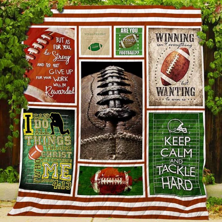 Keep Calm And Tackle Hard Quilt Blanket Keep Calm And Tackle Hard Quilt Blanket