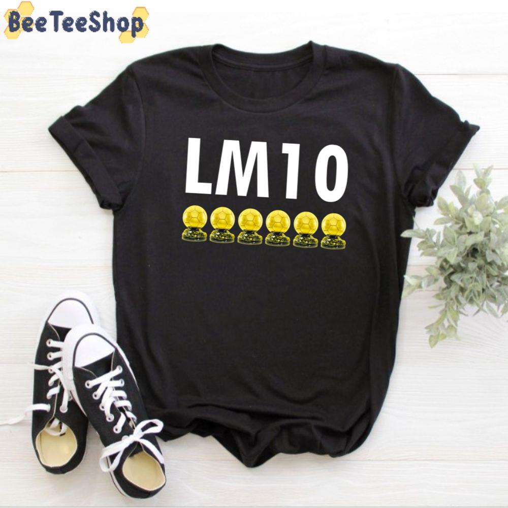 Lm 10 With 6 Golden Balls Lionel Messi Football Unisex T-Shirt Lm 10 With 6 Golden Balls Lionel Messi Football Unisex T-Shirt