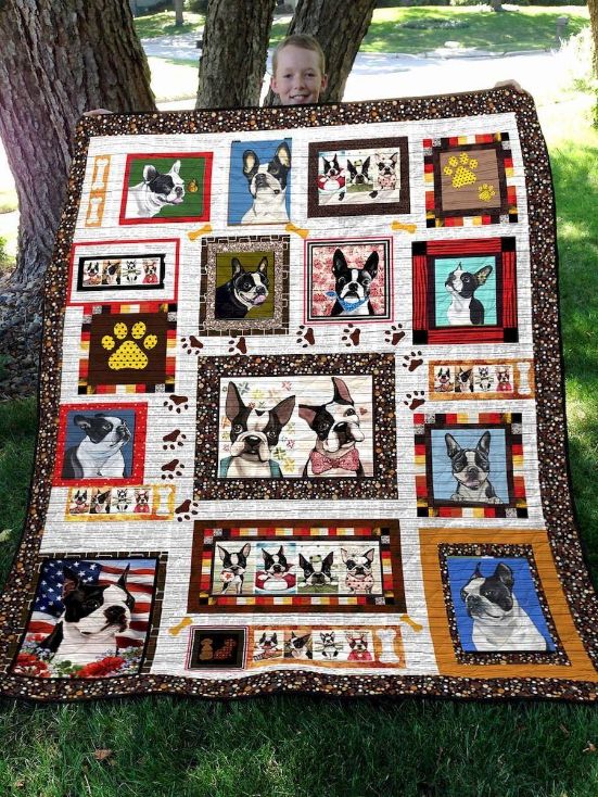 Lovely Boston Terrier Quilt Blanket Lovely Boston Terrier Quilt Blanket