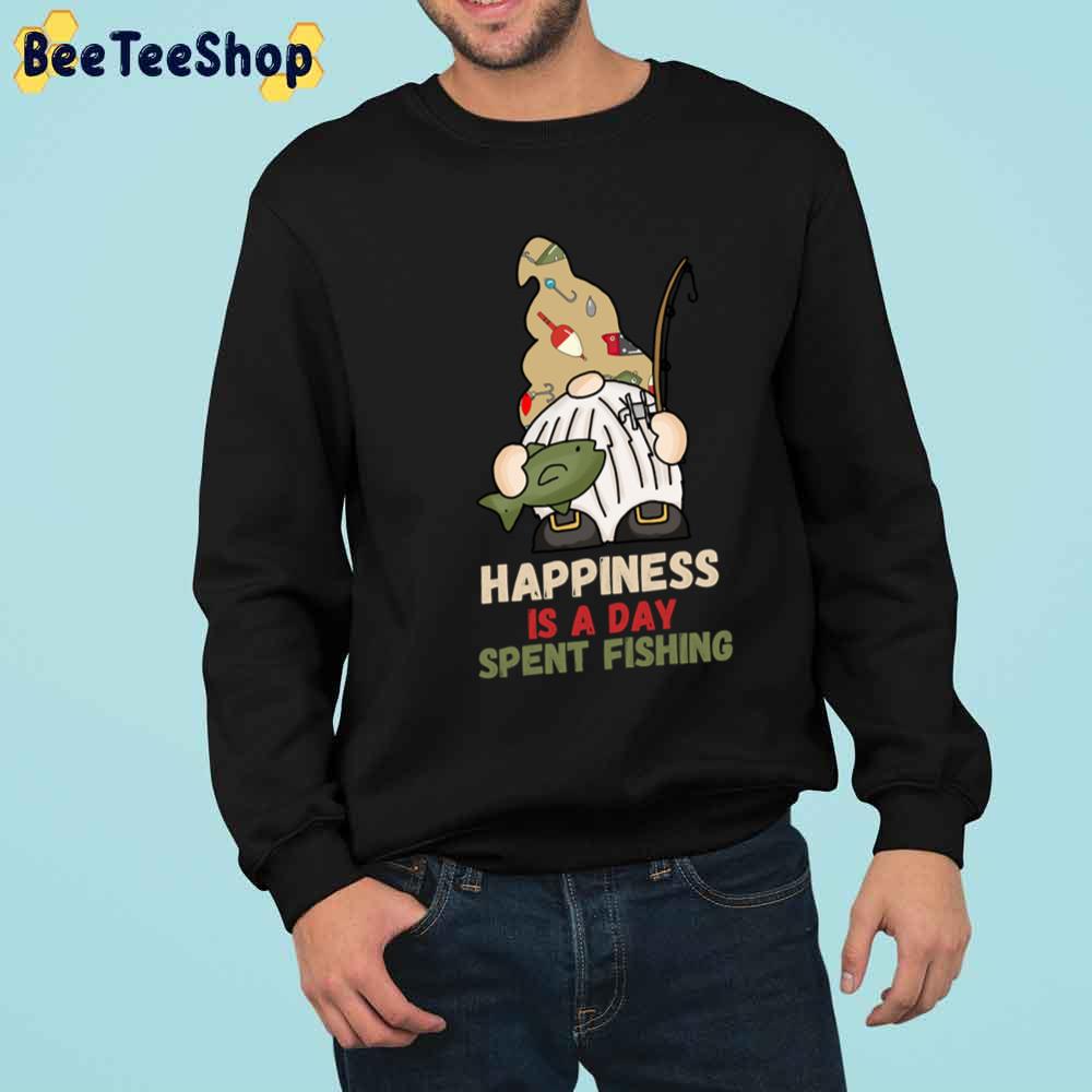 Lucky Happiness Is A Day Spent Fishing Unisex T-Shirt Lucky Happiness Is A Day Spent Fishing Unisex T-Shirt