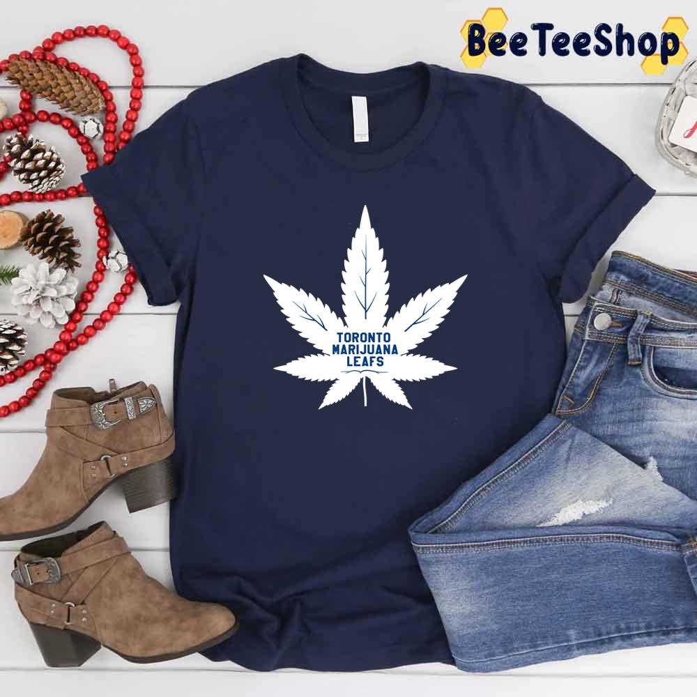 Marijuana Leafs White Toronto Maple Leafs Hockey Unisex T-Shirt Marijuana Leafs White Toronto Maple Leafs Hockey Unisex T-Shirt