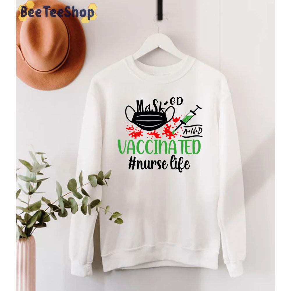 Masked And Vaccinated National Nurses Day 2021 Unisex T-Shirt Masked And Vaccinated National Nurses Day 2021 Unisex T-Shirt