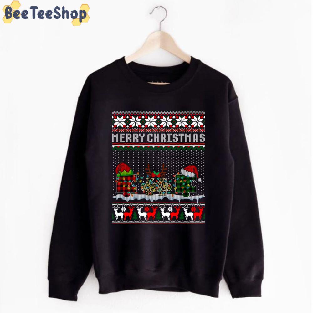 Merry Christmas Autism Awareness Unisex T-Shirt Merry Christmas Autism Awareness Unisex T-Shirt
