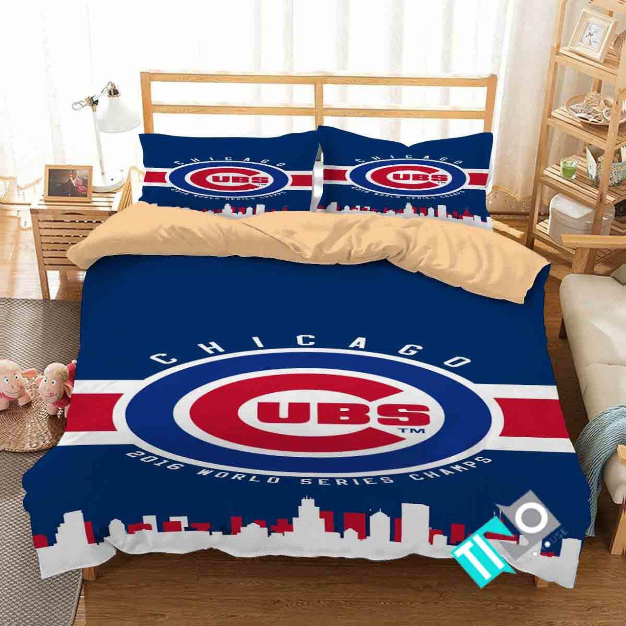 Mlb Chicago CUBS Logo Bedding Set Mlb Chicago CUBS Logo Bedding Set
