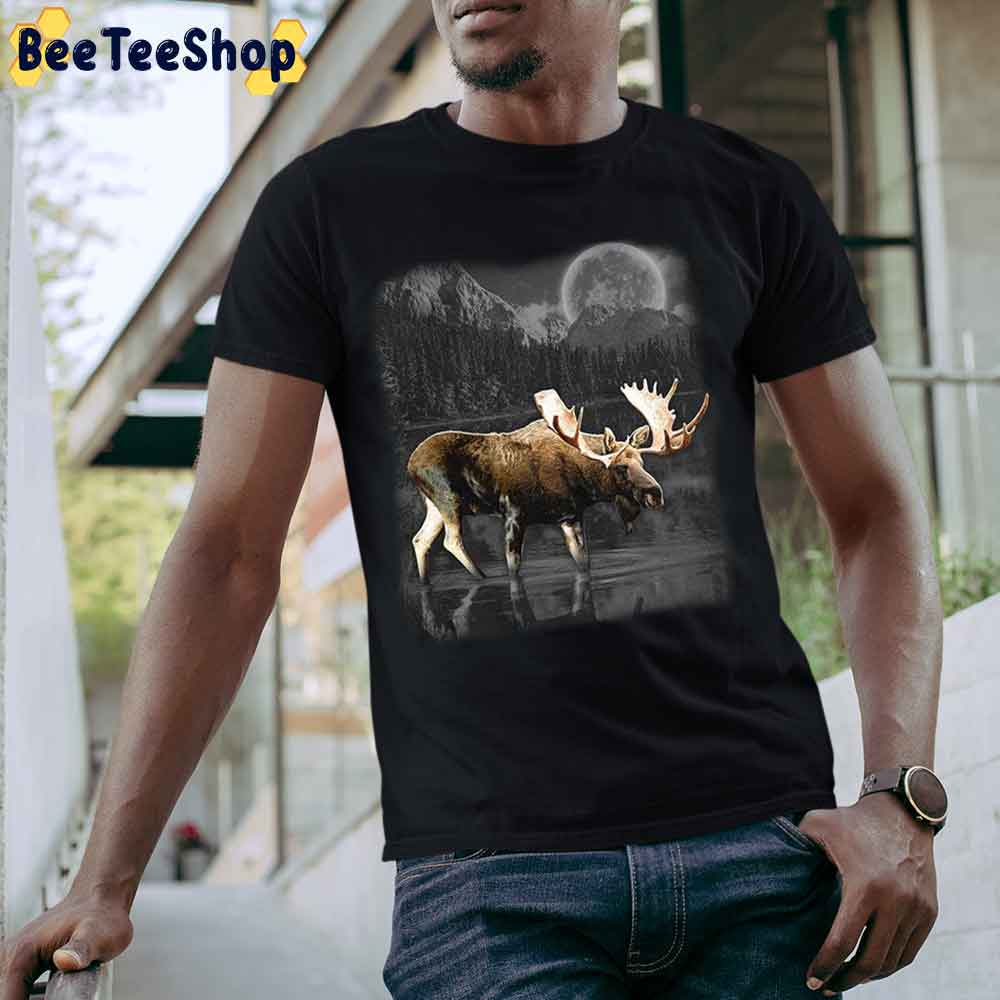 Moose Wilderness Moonlight Wildlife Unisex T-Shirt Moose Wilderness Moonlight Wildlife Unisex T-Shirt