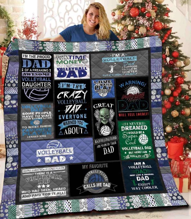 My Favorite Volleyball Player Calls Me Dad Quilt Blanket My Favorite Volleyball Player Calls Me Dad Quilt Blanket
