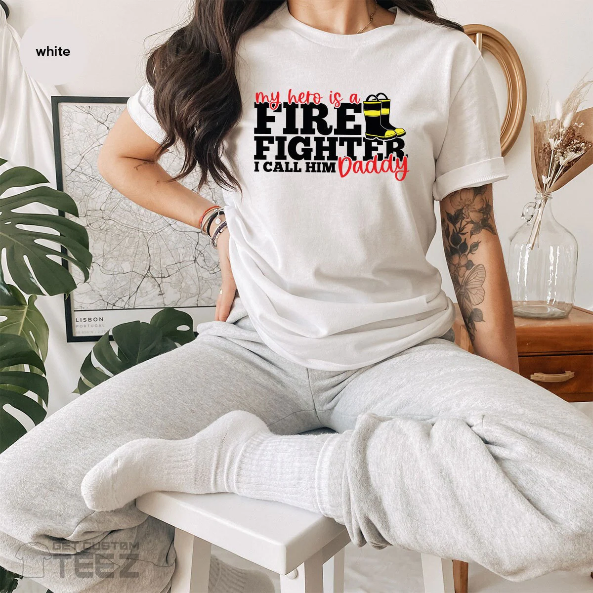 My Hero Is A Fire Fighter I Call Him Daddy Unisex T-Shirt My Hero Is A Fire Fighter I Call Him Daddy Unisex T-Shirt