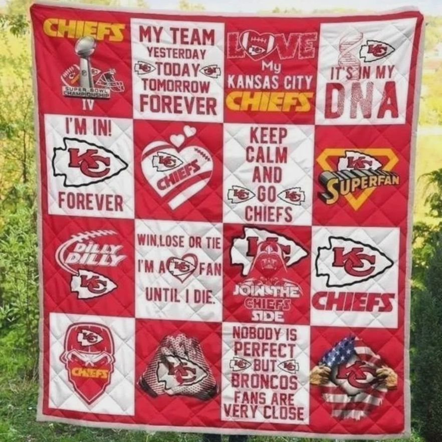 My Team Kansas City Chiefs Quilt Blanket For Football My Team Kansas City Chiefs Quilt Blanket For Football