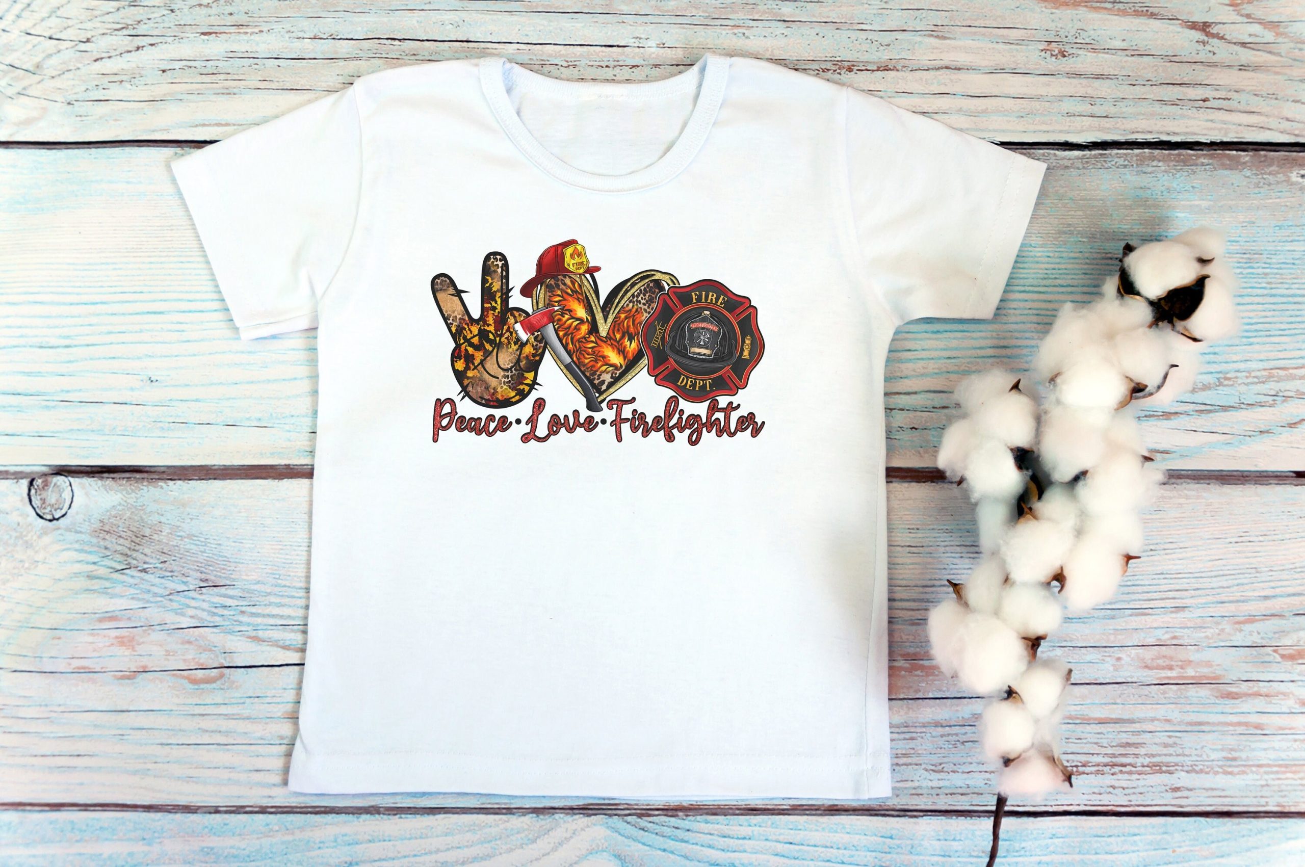 Peace Love Firefighter Unisex T-Shirt Peace Love Firefighter Unisex T-Shirt